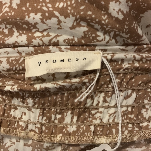 NWT Promesa Tan & Cream Floral Prairie Maxi Skirt - Picture 4 of 6